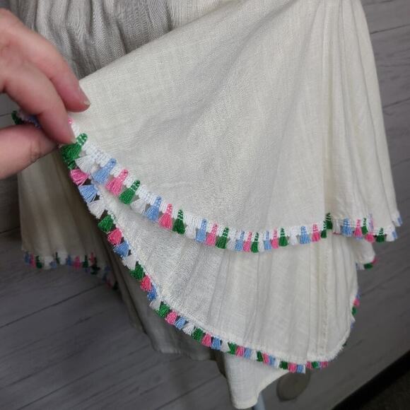 Altar'd State Size Small NWT Ivory Off Shoulder Tassel Sleeve Top - Picture 8 of 12